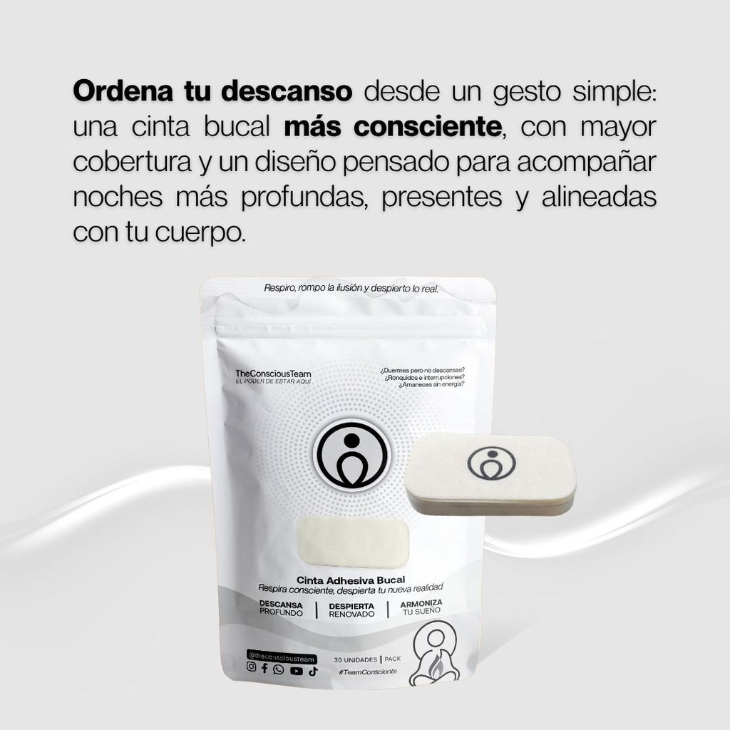 Cinta adhesiva bucal para respiración nasal durante el sueño